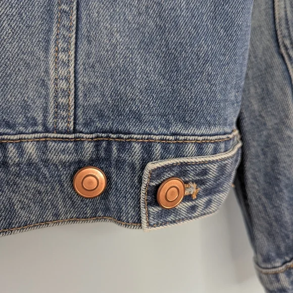 Quince Women's 100% Organic Cotton Jean Denim Jacket Indigo Blue Medium - Picture 12 of 15